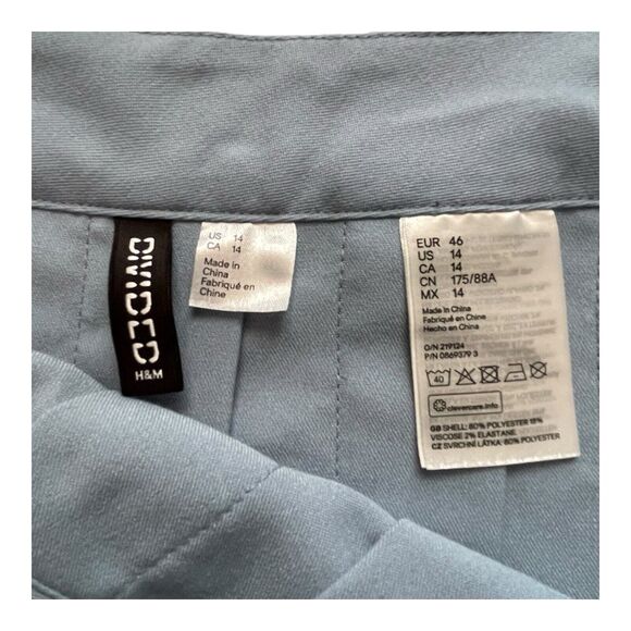 Divided by H&M Women’s Size 14 Slate Blue Pleated Mini Skirt A-Line Hip Zip Y2K - Picture 5 of 8